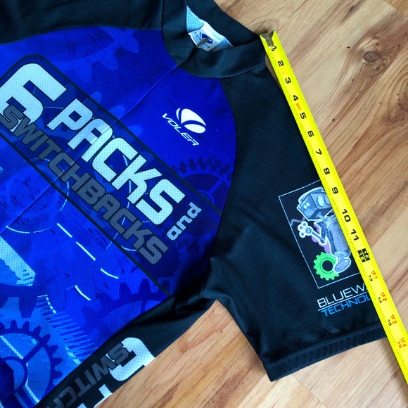 VOLER Cycling Jersey Bike Shirt 3/4 Zip Pockets Small Blue Men’s UNISEX - Picture 8 of 14